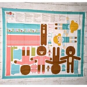 Moda Home Sweet Home Fabric Panel Goldilocks 3 Bears Doll Plush Cut Sew